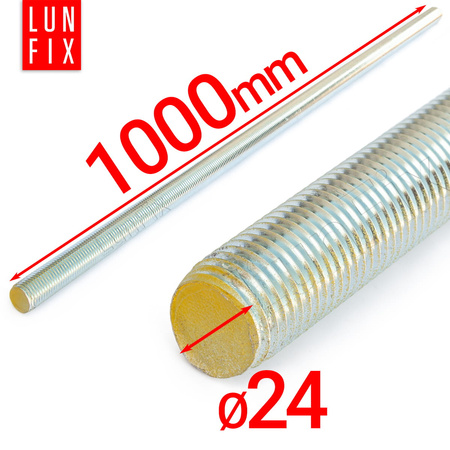 Závitová tyč M24 pozinkovaná 1000 mm 8.8 1ks.