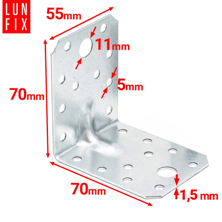 Úhelník s prolisem KPS4 70x70x55x1,5 (20 ks)