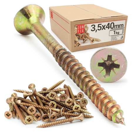 Vrut se zápustnou do dřeva a dřevotřísky 3,5x40 1kg