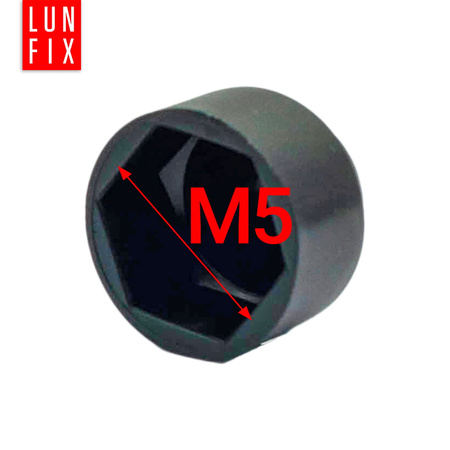 Krytka pro šrouby a matice se šestihrannou hlavou M5/8 černá 10 ks