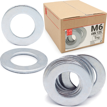 Plochá podložka M6 pozinkovaná DIN 125 1kg