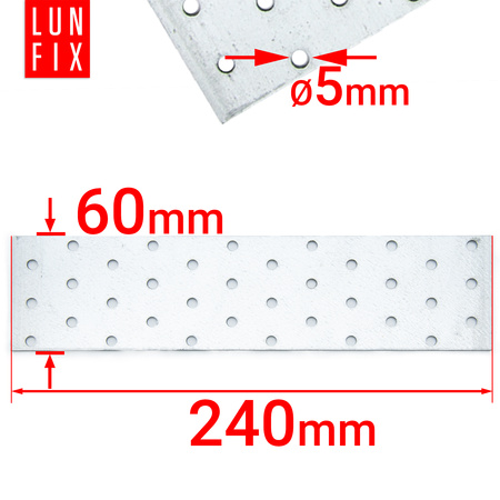 Perforovaná spojovací deska 60x240x2 10ks.