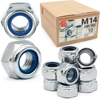 Samojistná matice M14 DIN 985 šestihranná pozinkovaná 10ks