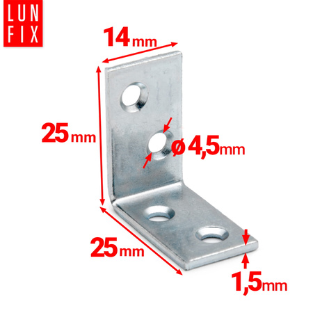 Úzký úhelník 25x25x14x1,5 10ks.