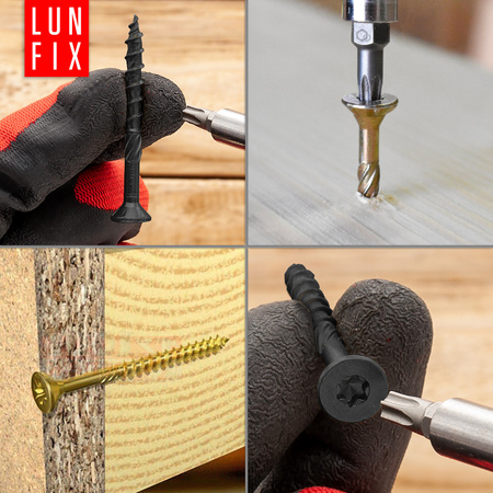 Tesařské černé šrouby 6x160 se zapustnou hlavou pozinkované 100ks