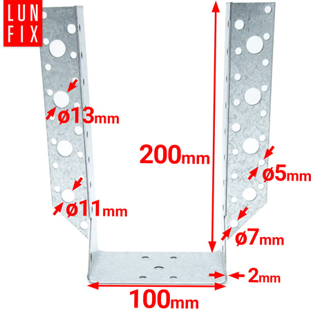 Závěs trámu 100x200 mm spojovací botka WB100