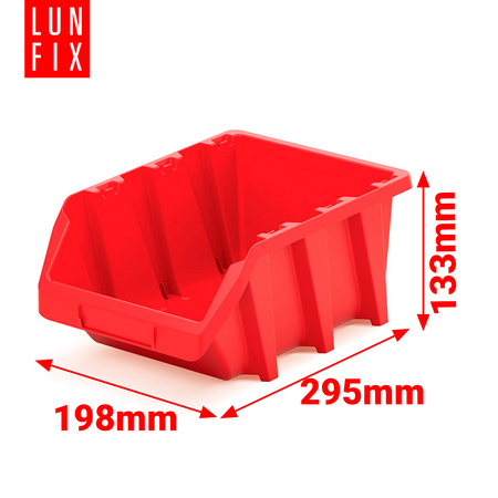 Kontejnery na nářadí červené 295x198x133mm 10ks.