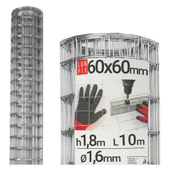 Svařované pletivo pozinkované role 10m oko 60x60 drát 1,6 mm výška 1,8m