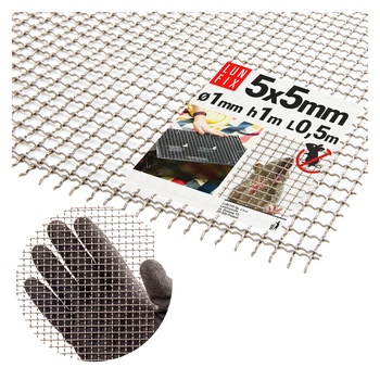 Nerezové pletivo očko 5x5 mm fi1mm 1000x500mm