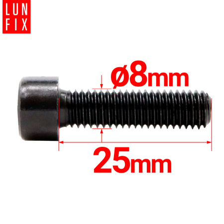 Imbusový šroub M8 25mm černý pozink DIN 912 třída 8.8 10 ks.