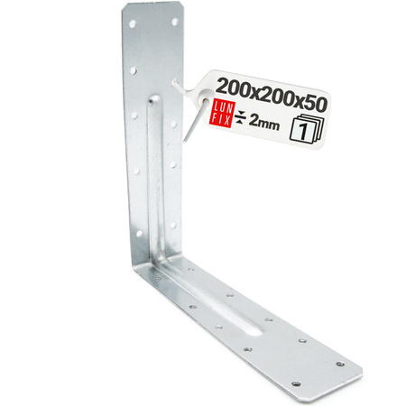 Úhelník s prolisem KPL7 lehký 200x200x50x2,0 1 ks.