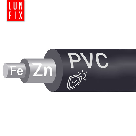 Napínací drát šedý pozinkovaný povlečený PVC 3,6 mm 450 m