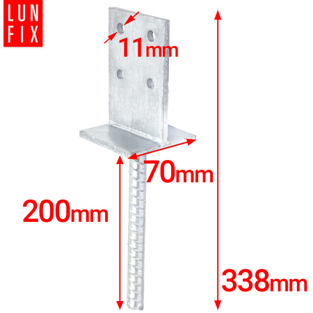 Kotevní patka s tyčí do betonu 70 mm