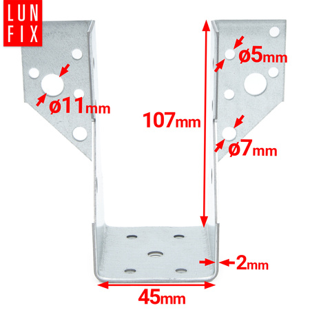 Závěs trámu 45x107 mm spojovací botka