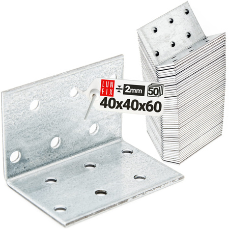 Montážní úhelník 40x40x60x2 KM2 50ks.