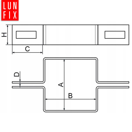 Příchytka plotového panelu průběžná 80x80mm šedá
