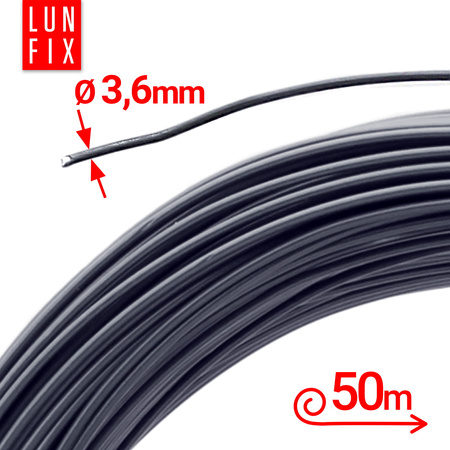 Napínací drát šedý pozinkovaný povlečený PVC 3,6 mm 50 m