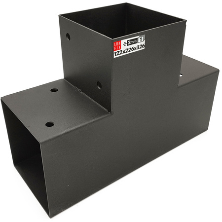 Spojka trámů T 120x120mm čtvercová podpora na hranoly 3 konci