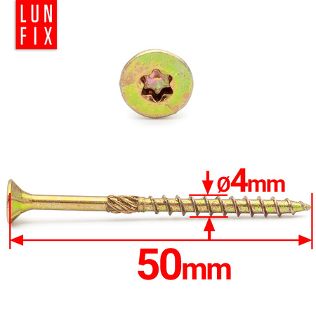 Tesařský vrut se zápustnou hlavou 4x50 300 ks.