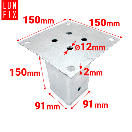 Šroubovací kotevní patka 90x90 mm