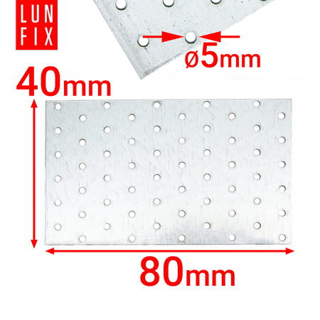 Perforovaná deska 80x40x2 PP1 plochá tesařská spojka 10ks.
