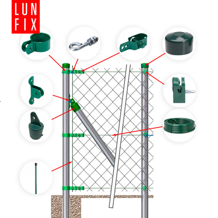 Plotový sloupek kulatý fi 42 1,3m zelený