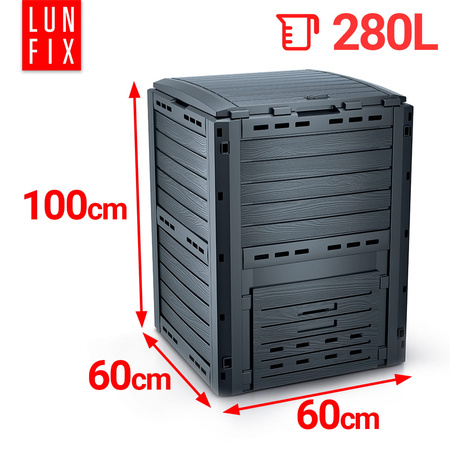 Zahradní kompostér 280l na hnojivo antracitový