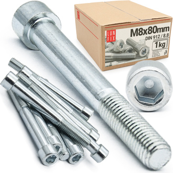 Šroub s válcovou hlavou M8x80 vnitřní šestihran DIN912 třída 8,8 1kg