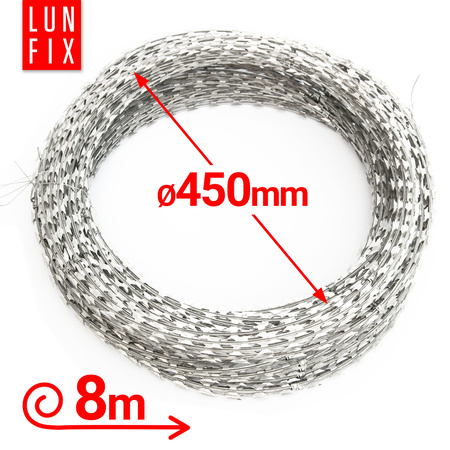 Žiletkový drát concertina 450mm 8 m