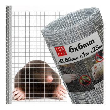 Svařované pletivo proti hlodavcům 100cm 6x6 fi 0,65mm pozinkované 25m