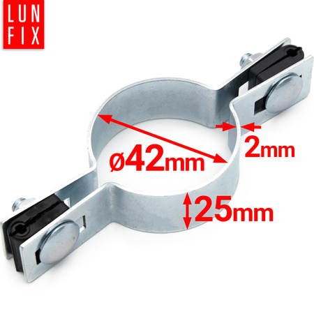 Příchytka plotového panelu průběžná fi42mm stříbrná