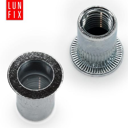 Nýtovací matice ocelová M10 zápustná hlava a rýhovaná stopka 50ks