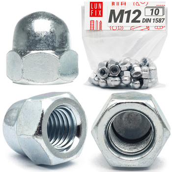 Klobouková matice M12 DIN 1587 pozinkovaná 10 ks.