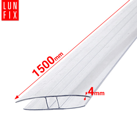 Spojovací profil H4 čirý pro polykarbonát 1,5 m