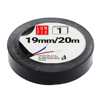 Černá PVC izolační páska 19 mm 20 m 1 ks.