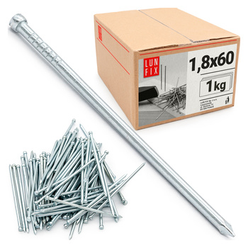 Hřebíky kolářské 1,8x60mm stříbrné pozinkované 1kg