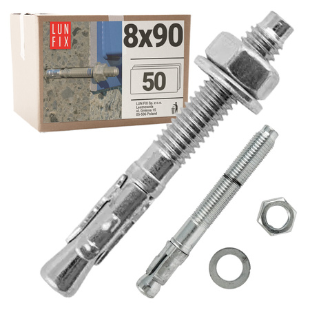 Kotva do betonu M8 90mm rozpěrná 50ks.