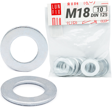 Plochá podložka M18 pozinkovaná DIN 125 10ks