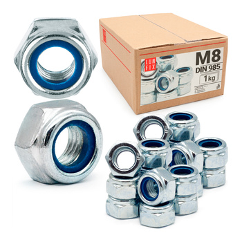 Samojistná matice M8 DIN 985 šestihranná pozinkovaná 1kg