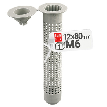 Sítko plastové pro ukotvení v dutinách 12x80mm M6