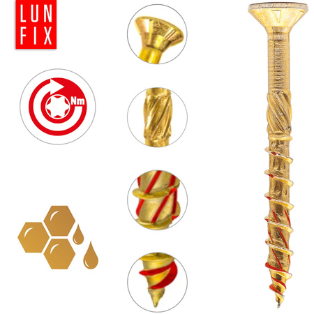 Tesařský vrut se zápustnou hlavou 3,5x35 500ks.