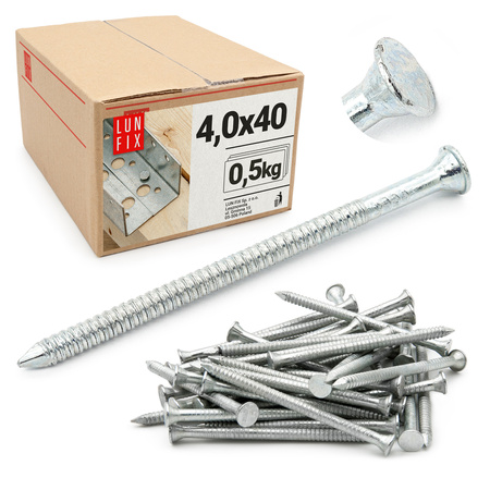 Konvexní hřebíky 4x40 mm 1,5" pozinkované 0,5kg