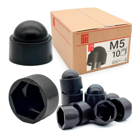 Krytka pro šrouby a matice se šestihrannou hlavou M5/8 černá 10 ks
