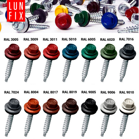 Samořezný vrut do plechu 4,8x20 zelený RAL 6020 250ks.