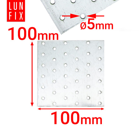Perforovaná spojovací deska 100x100x2 10 Ks.