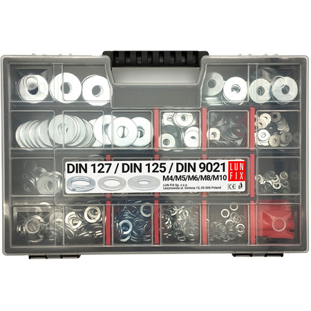 Sada kovových podložek 750 kusů M4-M10 DIN:127, 125, 9021