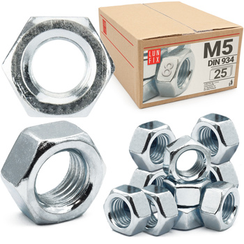Šestihranná matice M5 DIN 934 třída 8 pozinkovaná 25ks