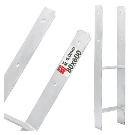 Ukotvení trámků typ H 80x600x6mm