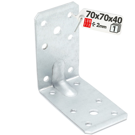 Úhelník s prolisem KPL10 lehký 70x70x40x2,0 1 ks.