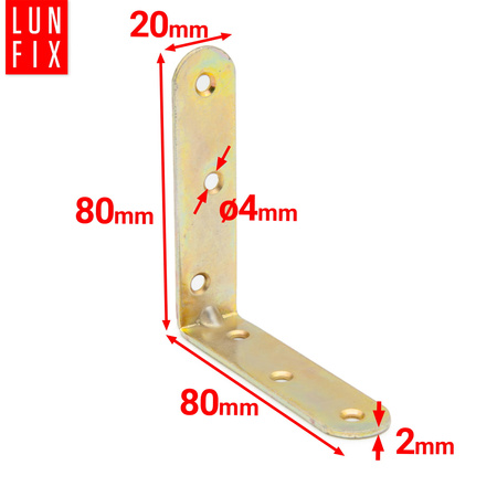 Nábytkový úhelník 80x80x20x2 KR8 50ks.